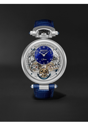 Bovet - Monsieur BOVET Hand-Wound 43mm 18-Karat White Gold and Alligator-Effect Leather Watch, Ref. No. AI43018-G46 - Men - Blue