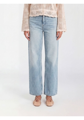 Twinset Mid-Rise Wide Leg Jeans in Cotton Denim