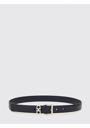 FERRAGAMO Adjustable Gancini Belt in Blue Smooth Calfskin Leather