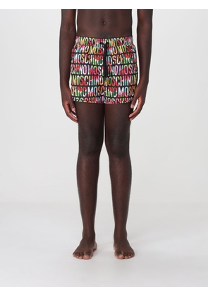 MOSCHINO Polyester Swim Shorts with Contrast Logo and Elasticated Waist