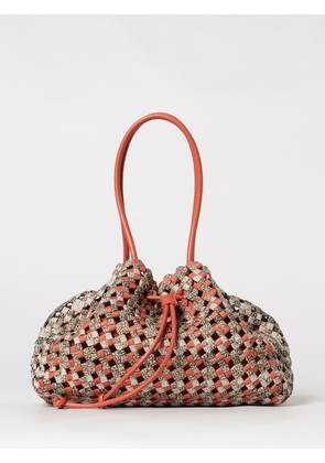 BORBONESE La Nido Check Pattern Shoulder Bag in Woven Recycled Nylon
