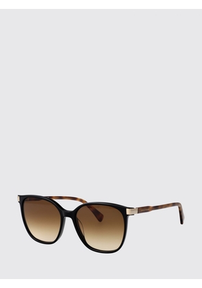 LONGCHAMP Oversized Tortoiseshell Teardrop Sunglasses with Metallic Logo