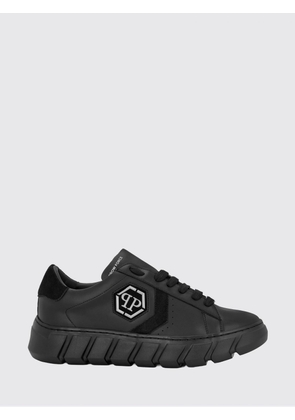 PHILIPP PLEIN Hexagon Force Low-Top Perforated Leather Sneakers with Logo