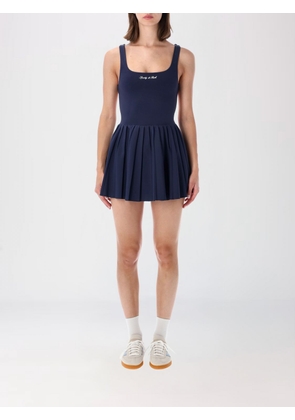 SPORTY & RICH Pleated Tennis Mini Dress with Square Neck and Logo