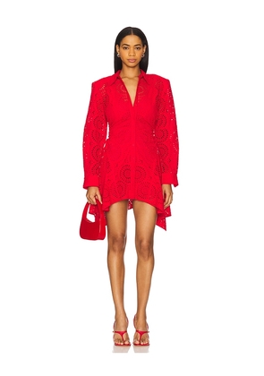 AKNVAS Deena Eyelet Button Down Dress in Red. Size XL. Also in XS.