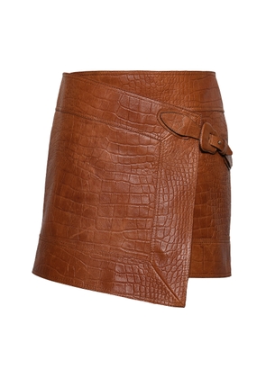 Johanna Ortiz Leather Emerging Mini Skirt - Moda Operandi