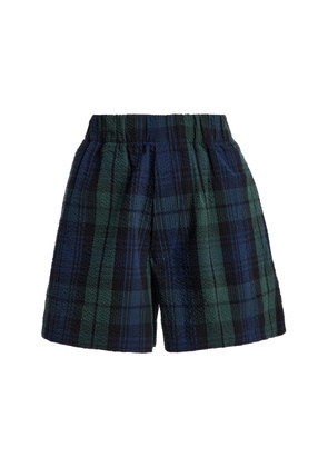 JW Anderson Elasticated Plaid Cotton Shorts - Moda Operandi