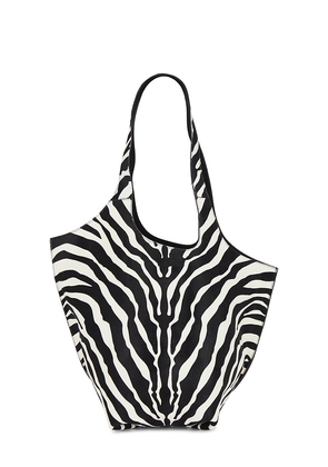 THE ATTICO La Scoop Large Shoulder Bag in Black,White.