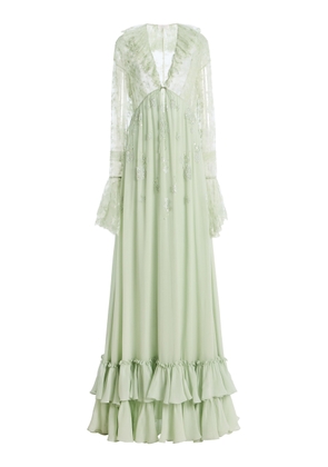 Harithand Ilaria Ruffled Silk Maxi Dress - Moda Operandi