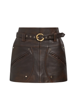 Aje Vexa Pocket-Detailed Leather Mini Skirt - Moda Operandi