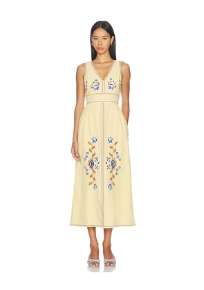 Cleobella Jessamyn Ankle Dress in Lemon. Size S. Also in L, M, XS.