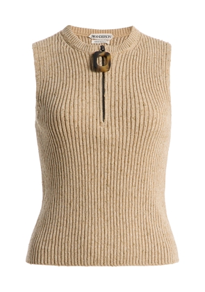 JW Anderson Zipped Cotton-Blend Tank Top - Moda Operandi