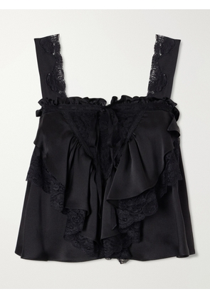 Chloé - Lace-trimmed Silk-satin Cami - Black - FR 36,FR 38,FR 40,FR 42