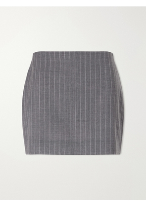 Valentino Garavani - Striped Wool Mini Skirt - Gray - IT36,IT38,IT40,IT42,IT44