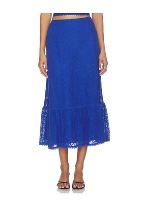 Cleobella Azure Midi Skirt in Blue. Size S. Also in L, M, XL, XS.