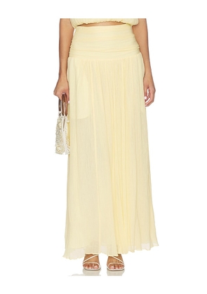 Camila Coelho Leora Maxi Skirt in Yellow. Size S. Also in XS, XXS, M, L, XL.