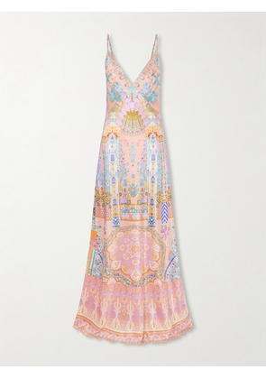 Camilla - Printed Silk-satin Maxi Dress - Pink - x small,small,medium,large,x large,xx large