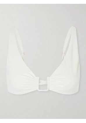 Away That Day - Palma Embellished Gathered Bikini Top - Neutrals - x small,small,medium,large