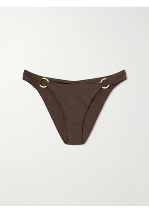 Away That Day - Sorrento Embellished Recycled Stretch Bikini Briefs - Brown - x small,small,medium,large