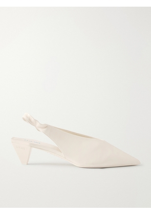 LOEWE - Origami Cubic Slingback 45 Leather Pumps - White - FR36,FR37,FR38,FR39,FR40,FR41,FR42