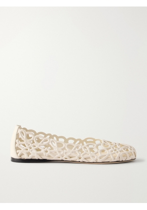 LOEWE - Petal Anagram Leather Ballet Flats - White - FR35,FR36,FR37,FR38,FR39,FR40,FR41,FR42