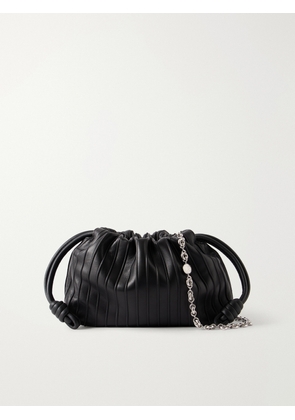 LOEWE - Flamenco Pleated Leather Shoulder Bag - Black - One size