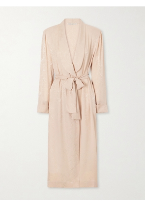 Alessandra Rich - Belted Silk-moiré Midi Dress - Pink - IT36,IT38,IT40,IT42,IT44,IT46