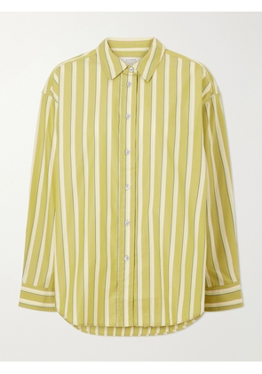 La Ligne - Striped Cotton-poplin Shirt - Green - xx small,x small,small,medium,large,x large