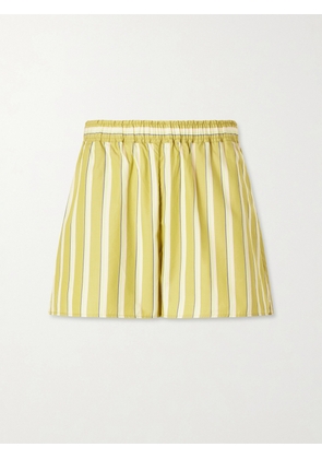 La Ligne - Shelby Striped Cotton-poplin Shorts - Green - xx small,x small,small,medium,large,x large
