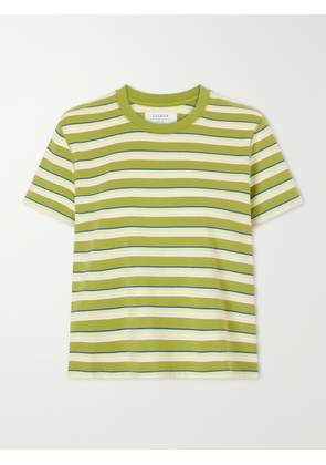 La Ligne - Mol Cropped Striped Cotton T-shirt - Green - xx small,x small,small,medium,large,x large