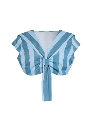 House of Aama Azaka Striped Cotton Crop Top - Moda Operandi