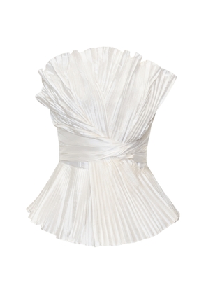 Andres Otalora Nuru de Luna Pleated Taffeta Top - Moda Operandi