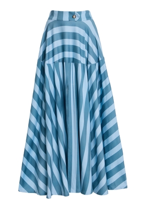 House of Aama Azaka Striped Cotton Midi Skirt - Moda Operandi