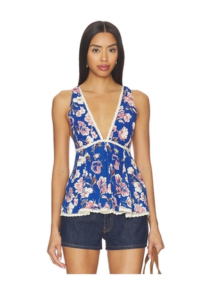 Free People Rome Printed Tank in Navy. Size XS. Also in S, M, L.