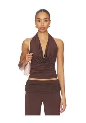 NIA Declan Top in Chocolate. Size S. Also in XS, M, L, XL.