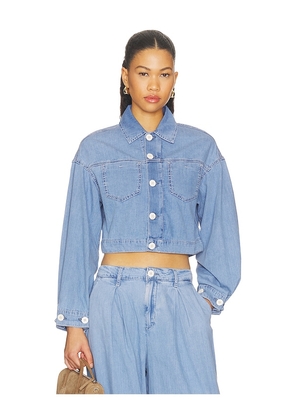 L'AGENCE Gaines Balloon Sleeve Jacket in Blue. Size XXS. Also in XS, S, M, L, XL.