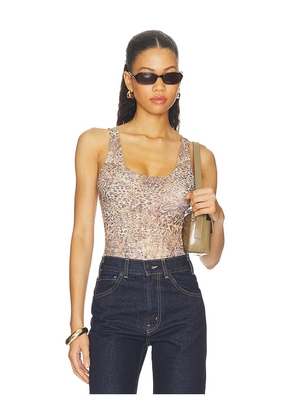 L'AGENCE Kalea Scoop Neck Tank Bodysuit in Multi. Size XXS. Also in XS, S, M, L, XL.