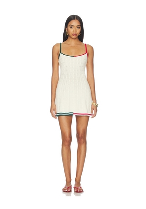 SEROYA Azriel Metallic Knit Mini Dress in White. Size XXS. Also in XS, S, M, L, XL.