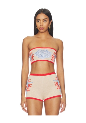 retrofete Aralyn Knit Bandeau in Neutral. Size XS. Also in S, M, L.