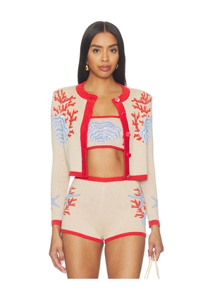retrofete Aralyn Knit Cardigan in Neutral. Size XS. Also in S, M, L.