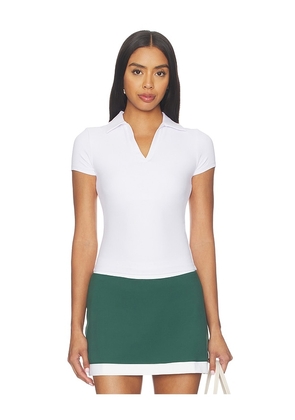 YEAR OF OURS Studio Polo Tee in White. Size S. Also in XS, M, L.