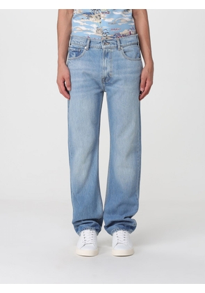 7 FOR ALL MANKIND Straight Jeans in Distressed Denim