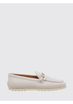 TOD'S Smooth Leather Loafers with Pebbled Sole and Engraved Logo