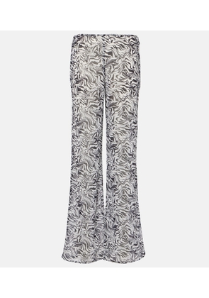 Bananhot Zebra-print low-rise wide-leg pants