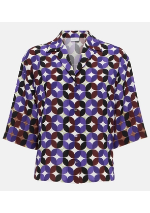 Dries Van Noten Printed crepe bowling shirt