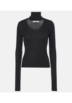 Didu Cutout ribbed-knit turtleneck top