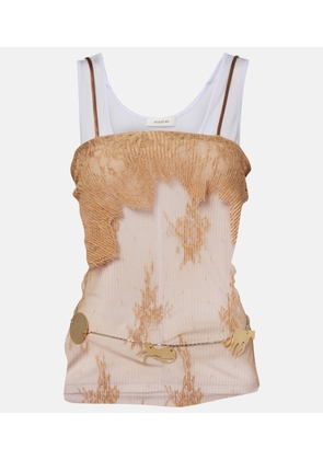 Jacques Wei Layered jersey and lace top