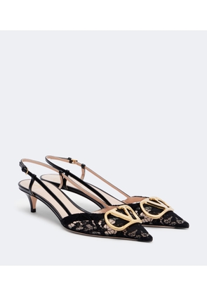 Valentino Garavani VLogo lace slingback pumps