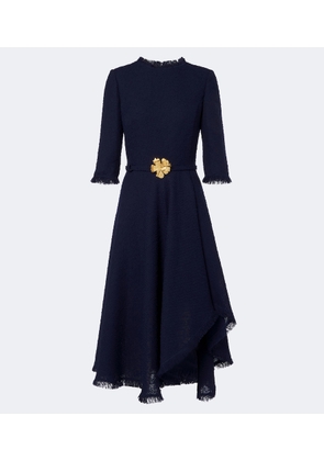 Oscar de la Renta Embellished tweed midi dress