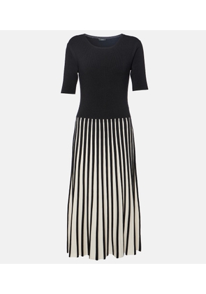 Joseph Striped pleated midi dress